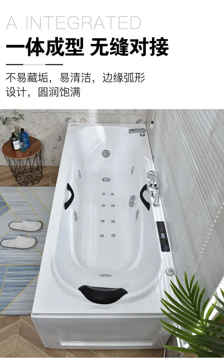 Thickened acrylic bathtub Small apartment Adult Surfing massage Constant temperature heating Smart