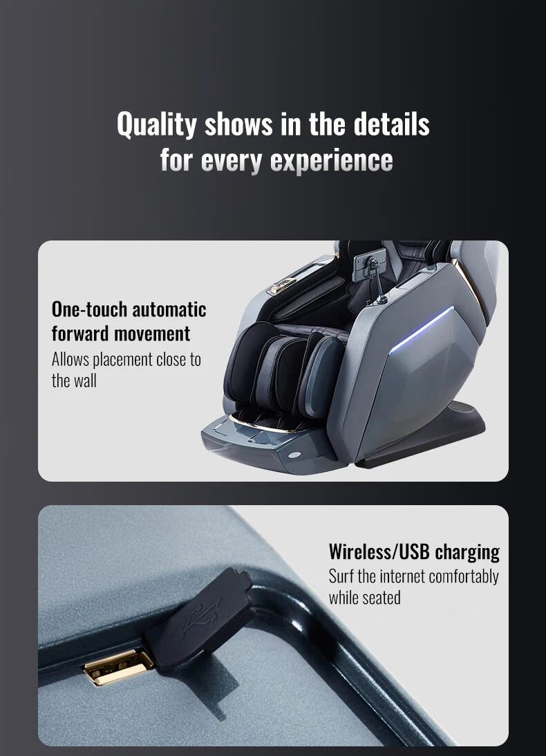 Luxury Zero Gravity Massage Chair Intelligent Home Heating Recline Full Body Airbag Shiatsu Knead Multifunctional Leisure Sofa