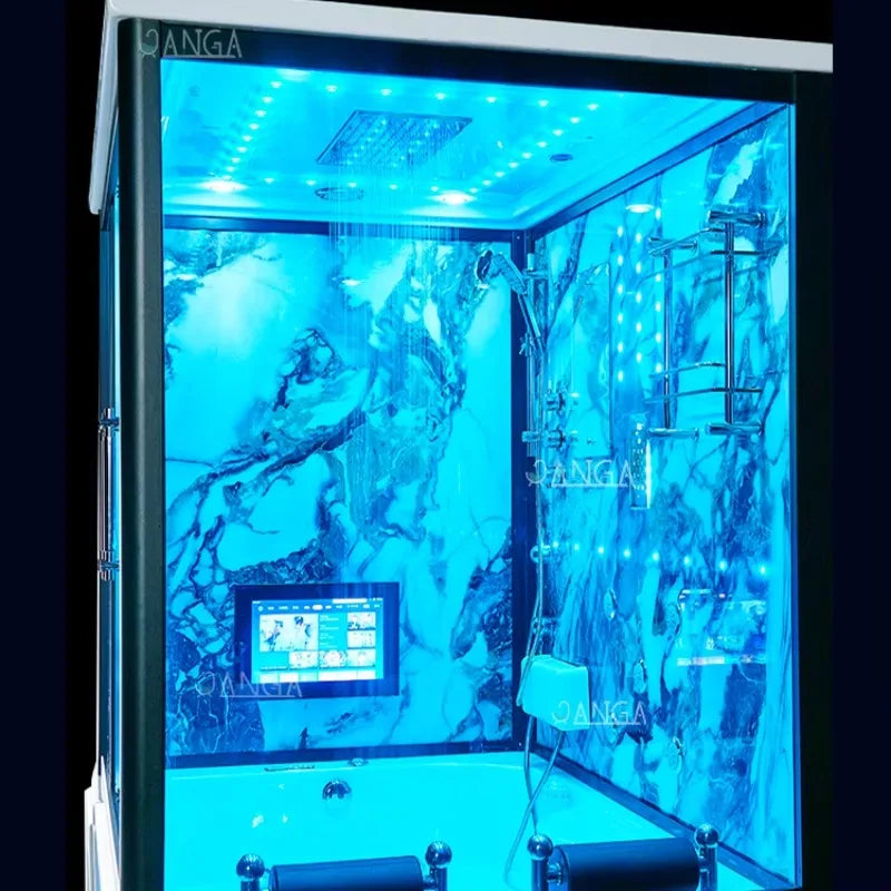 Customization Luxury Steam Shower Room with Jacuzzier Tub Hydro Therapy Massage Steam Bath Room Glass Shower Cabin Wet Sauna Roo