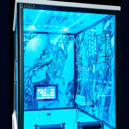 Customization Luxury Steam Shower Room with Jacuzzier Tub Hydro Therapy Massage Steam Bath Room Glass Shower Cabin Wet Sauna Roo