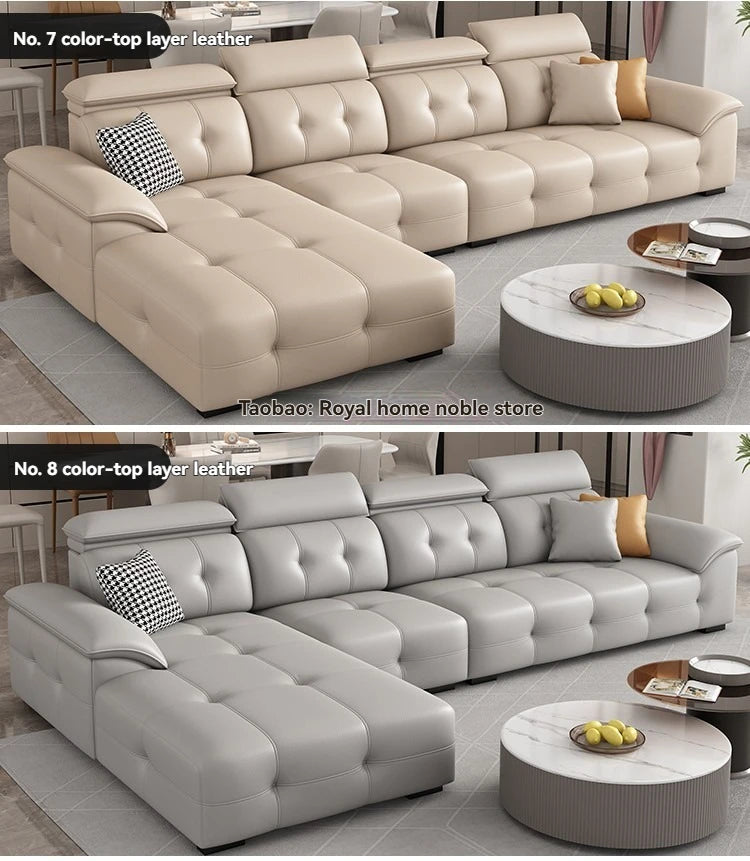 L Shaped Leather Sectional Sofa and Couch For Living Room Italian Oversized Leather Sofa Couches Living Room Furniture