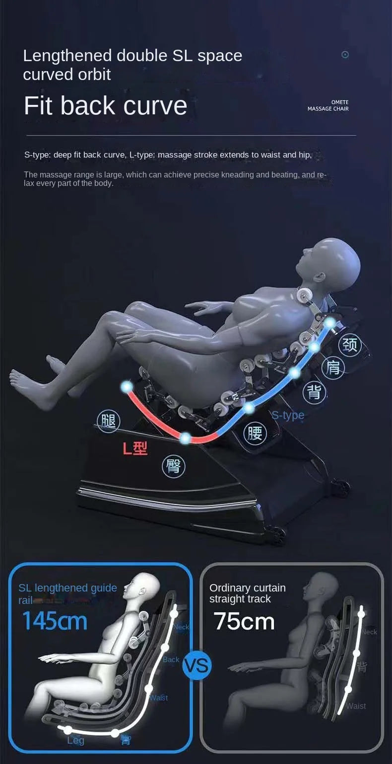 2022 Bester Luxus-Massagesessel mit Liegefunktion, Dual-Core 4D 0-Schwerkraft-Massagesessel mit KI-Sprachsteuerung