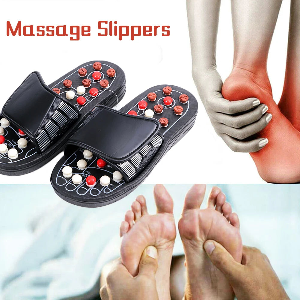 A Pair Of Acupoint Massage Slippers For Both Men And Women, Chinese Style Acupoint Rotating Foot Massage Shoes, Unisex Style