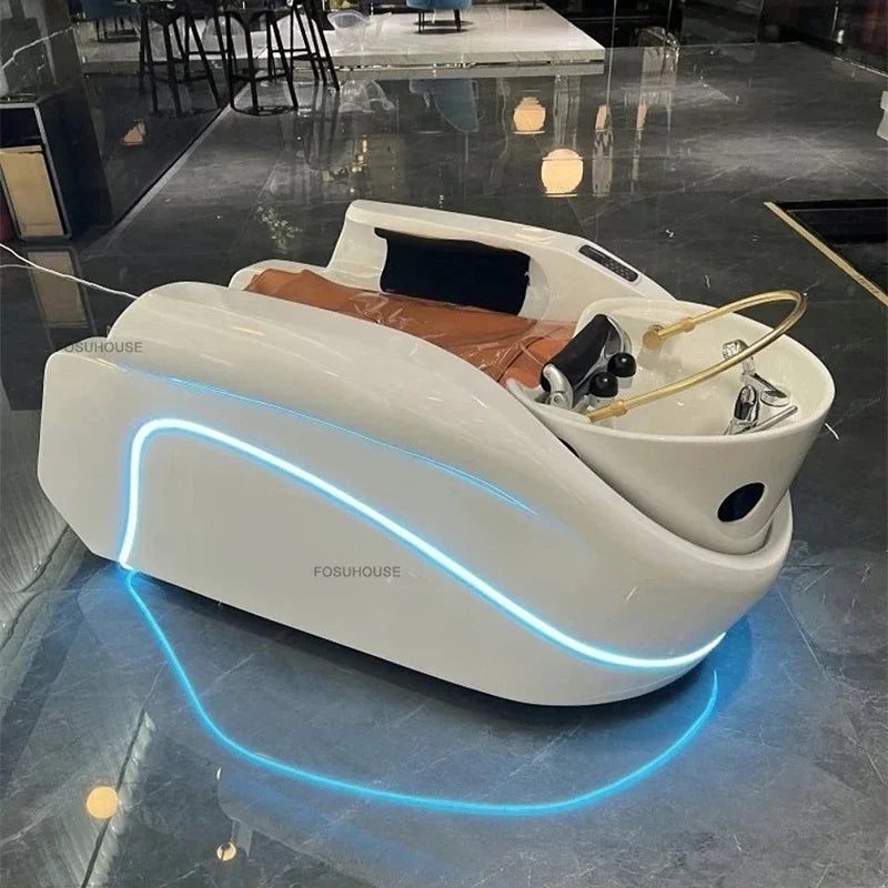 Massage-Shampoo-Bett Friseur-Haarsalon Elektrischer Laden Multifunktions-Shampoo-Stuhl Salonmöbel Begasungsmassagebett