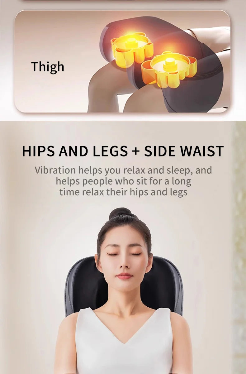 Shiatsu Neck Back Massager with Heat, 2D ro 3D Kneading Massage Chair Pad, Adjustable Compression Seat Massager for Full Body