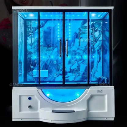 Customization Luxury Steam Shower Room with Jacuzzier Tub Hydro Therapy Massage Steam Bath Room Glass Shower Cabin Wet Sauna Roo