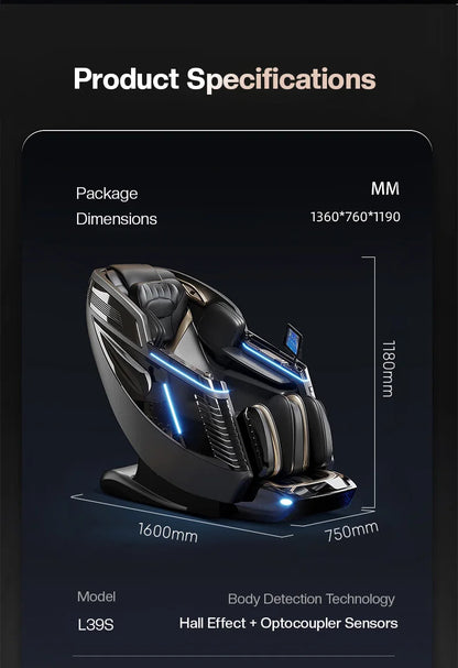 2026 Deluxe Dual Core 4D SL Track Massagesessel mit Zero-Gravity-Körperscan Bester 3D-Luxus-Massagesessel