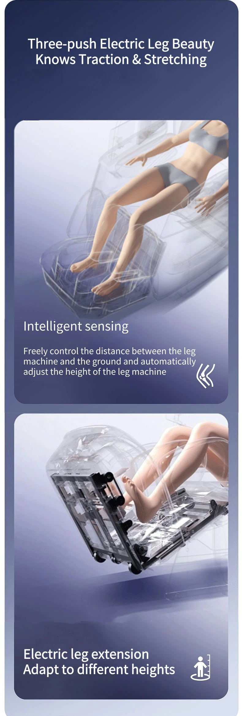 4D Smart Sensory Dual-Movement-SL-Track-Massagesessel, Thai-Stretch, elektrische Beinauflage, Liegesofa, Zero Gravity, Home-Office-Sessel
