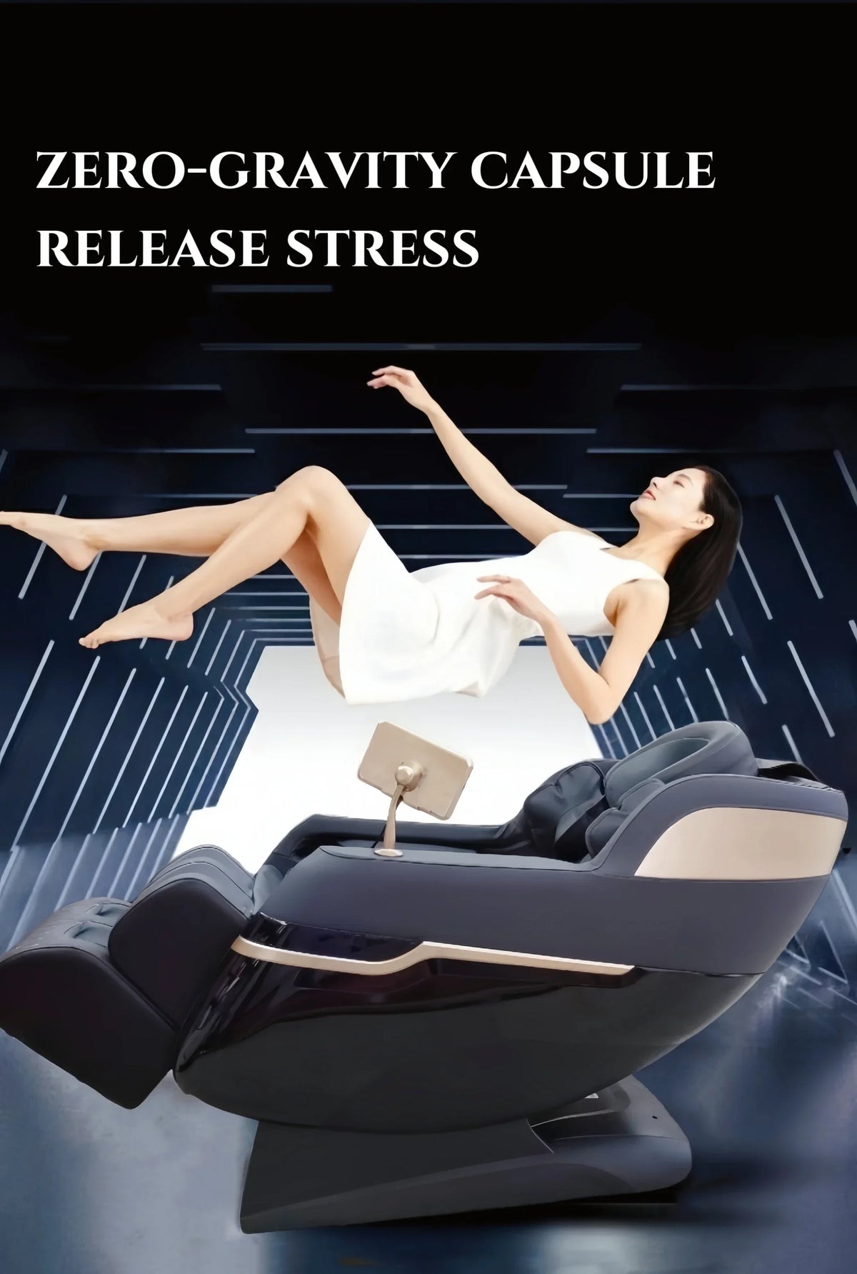 Massage Chair Gravity 3d Calf Full Body Massage Seat Chair Vibrating Smart Terapy 8 Roller