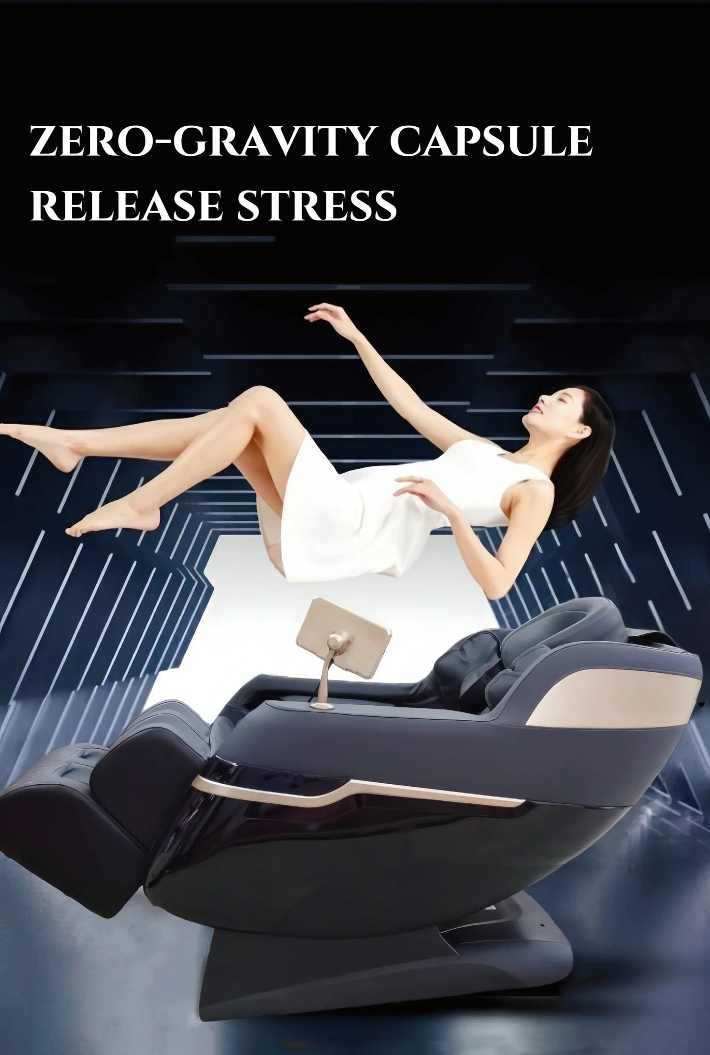 Massage Chair Gravity 3d Calf Full Body Massage Seat Chair Vibrating Smart Terapy 8 Roller