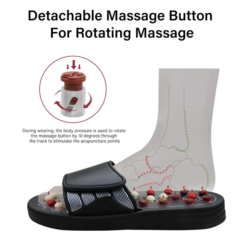 Home Damen Herren Fuß-Akupressur-Fußmassage-Hausschuhe Shiatsu-Sandalen Fuß-Akupressur-Therapie rotierende Fußmassage-Schuhe