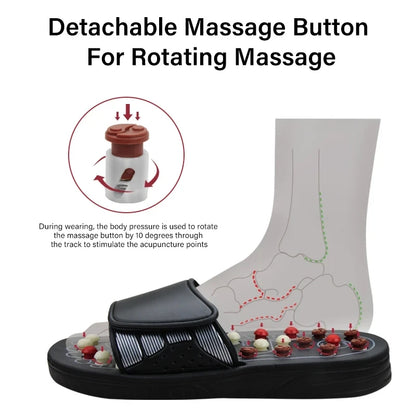 Home Damen Herren Fuß-Akupressur-Fußmassage-Hausschuhe Shiatsu-Sandalen Fuß-Akupressur-Therapie rotierende Fußmassage-Schuhe