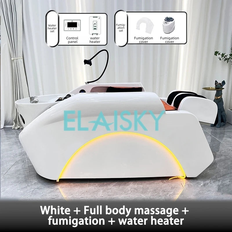 Hair Salon Bed Multi Functional Luxurious Full Body Shampoo Bed Automatic Space Capsule Intelligent Electric Massage Bed Chairs