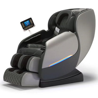 Luxuriöser Ganzkörper-Schwerelosigkeit-Massagesessel, PU-Leder, verstellbare Fußmassage, Kopfmassage, Sitz für Nacken, Taille, Bein, moderne Freizeit