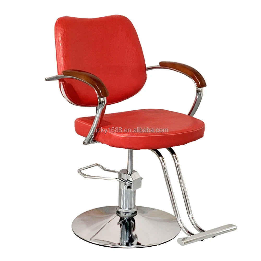 Verstellbarer Friseurstuhl mit Hydrauliklift 360° drehbar, PU-Leder Salonstuhl für Friseure, Beauty Spa Friseurladen