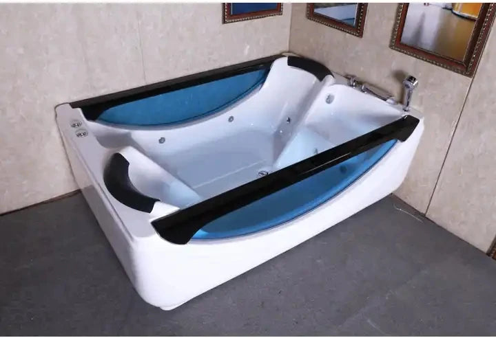 Hot sale large double massage acrylic bathtub with pillow