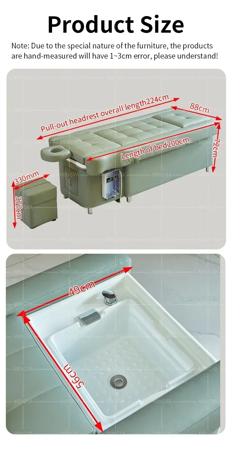 2026 Health foot massage beauty shop special shampoo bed electric lift foot massage bed beauty salon high-end head therapy bed