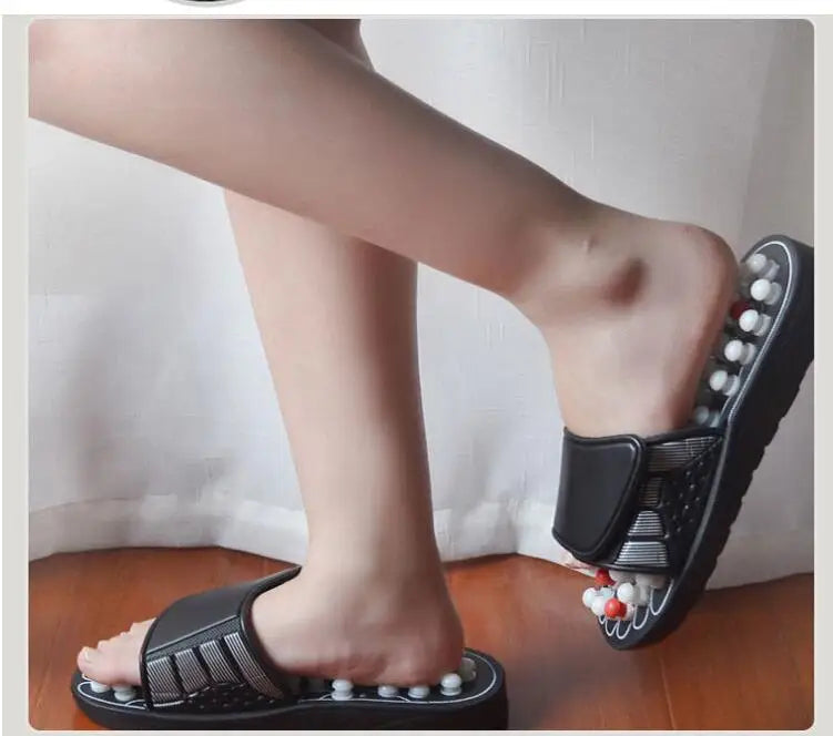 XIHAHA Spin Akupunkturpunkt-Massagesandalen für Männer und Frauen Füße Chinesische Akupressur-Therapie Medizinische rotierende Fußschuhe