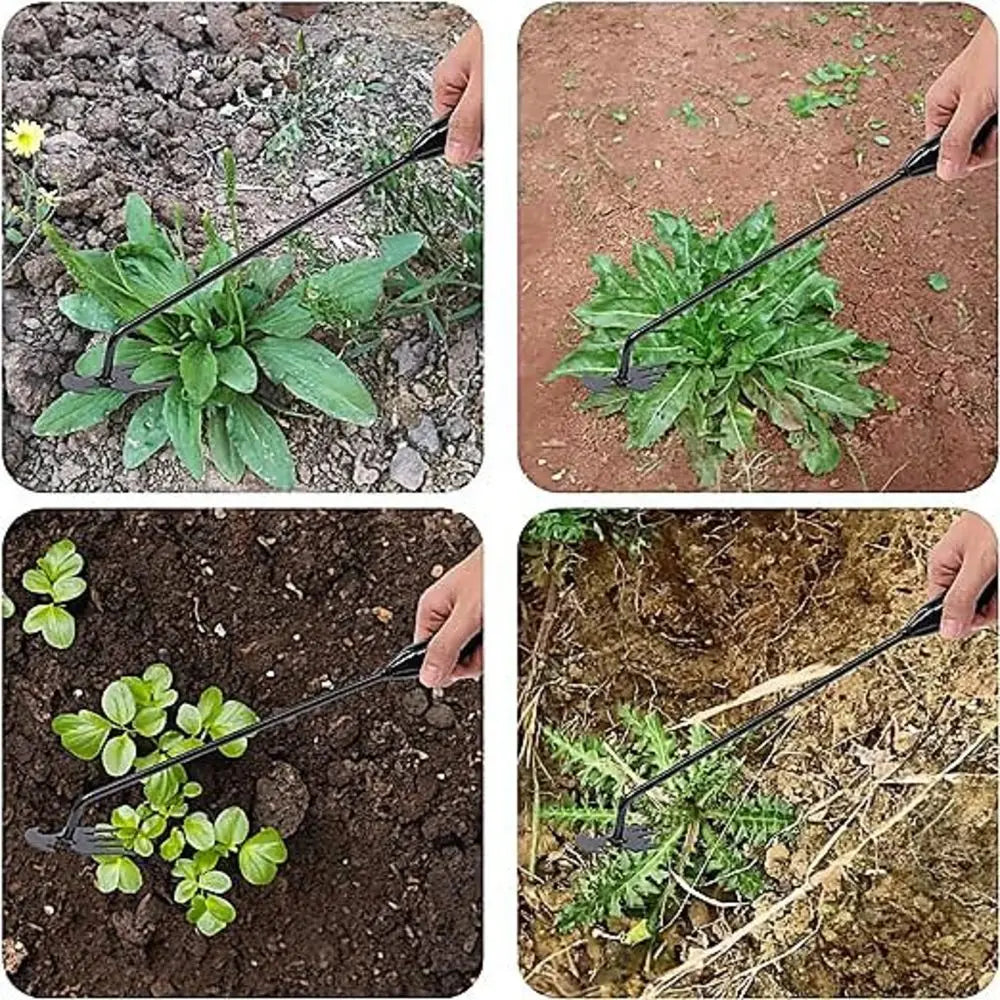 Désherbeur manuel multifonctionnel à 4 dents pour jardin, outil de désherbage de jardin durable et portable pour le jardinage des légumes et les plantes agricoles
