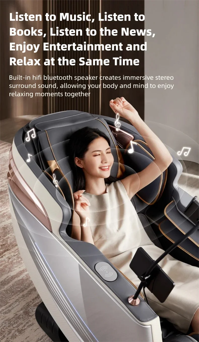 6D Smart Sensory Dual Movement SL-Track Massage Chair Thai Stretch Electric Leg Lift Leisure Sofa Zero Gravity Home Office Chair