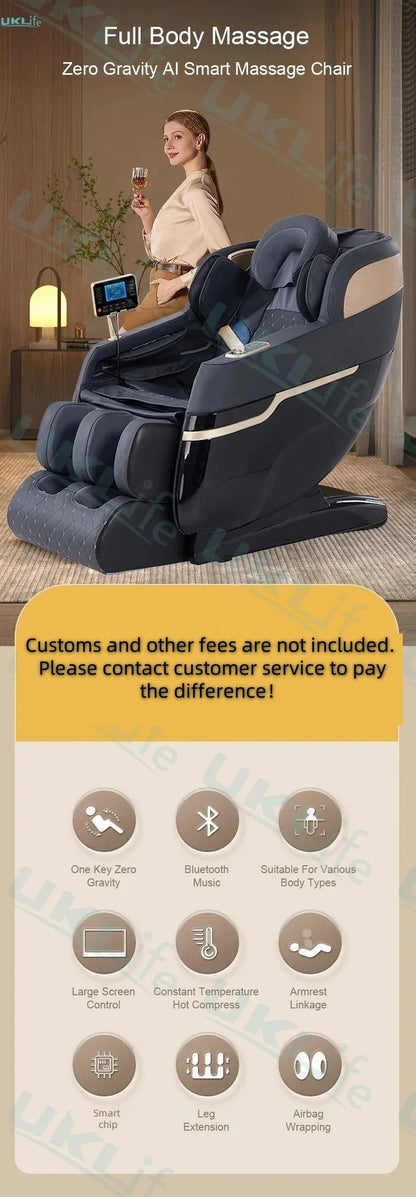 3 Year Warranty 4D SL Track Massage Chair  Zero Gravity Massage Recliner Full Body Airbag Massage Sofa Touch Screen Office chair