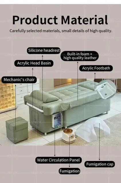 Gesundheits-Fußmassage Schönheitssalon Spezielles Shampoo-Bett Elektrisch höhenverstellbares Fußmassagesofa-Bett Schönheitssalon High-End-Kopftherapiebett33