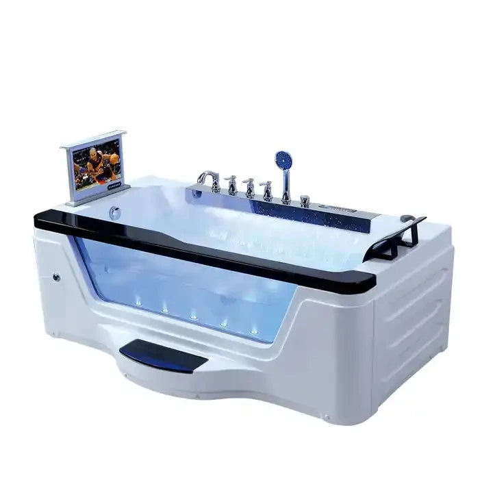 Hot sale large double massage acrylic bathtub with pillow