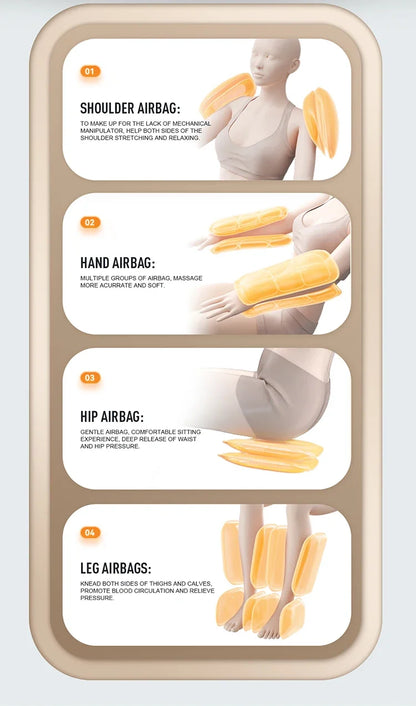 Kundenspezifische Taillen-Rückenheizung, Ganzkörperairbags, sechs automatische Programme, elektrischer ergonomischer Leder-Büromassagesessel