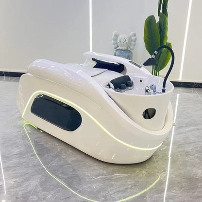 ss D Automatic Intelligent Electric Massage Shampoo Bed Barber Shop Ceramic Basin Flush Bed Hair Salon