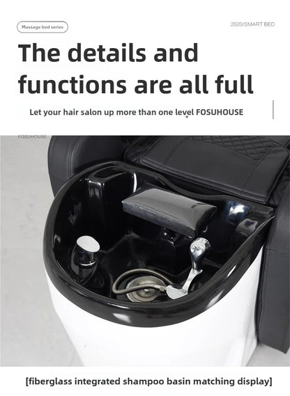 Massage-Shampoo-Bett Friseur-Haarsalon Elektrischer Laden Multifunktions-Shampoo-Stuhl Salonmöbel Begasungsmassagebett