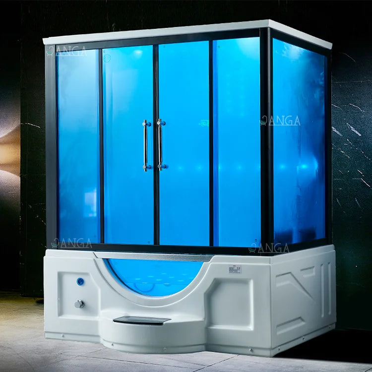 Customization Luxury Steam Shower Room with Jacuzzier Tub Hydro Therapy Massage Steam Bath Room Glass Shower Cabin Wet Sauna Roo