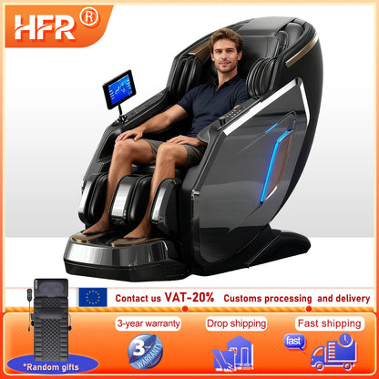 Ergonomischer Zero-Gravity-Massagesessel, Shiatsu-Technologie, Ganzkörper-Airbags, Fußrollen, Wadenkneten, Bluetooth, Wohnkomfort