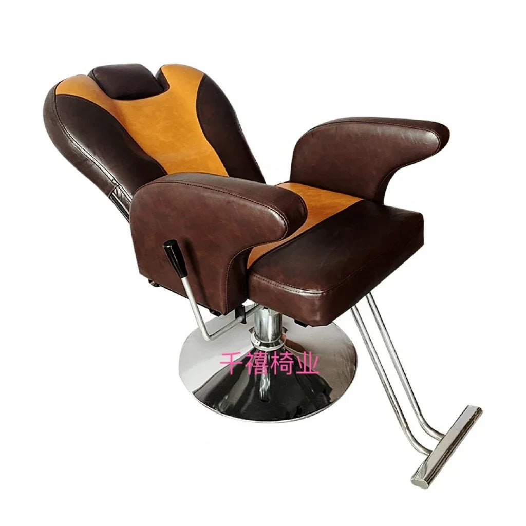 Modern Luxury Barber Chairs Nordic Vintage Lift Swivel Barber Chairs Hairdresser Comfort Commercial Furniture Sandalye FYBC