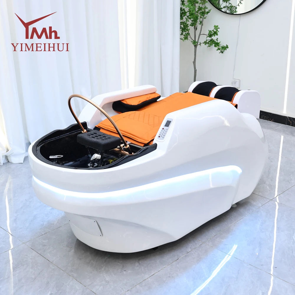 Luxuriöses professionelles Gesundheits-Shampoo-Bett, Spa-Kopf-Wassertherapie, elektrisches Massage-Shampoo-Bett