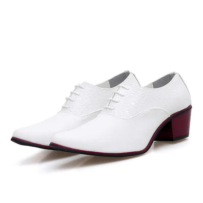 New Classic High Heel Men’s Leather Oxfords – Luxury Designer Wedding & Formal Shoes