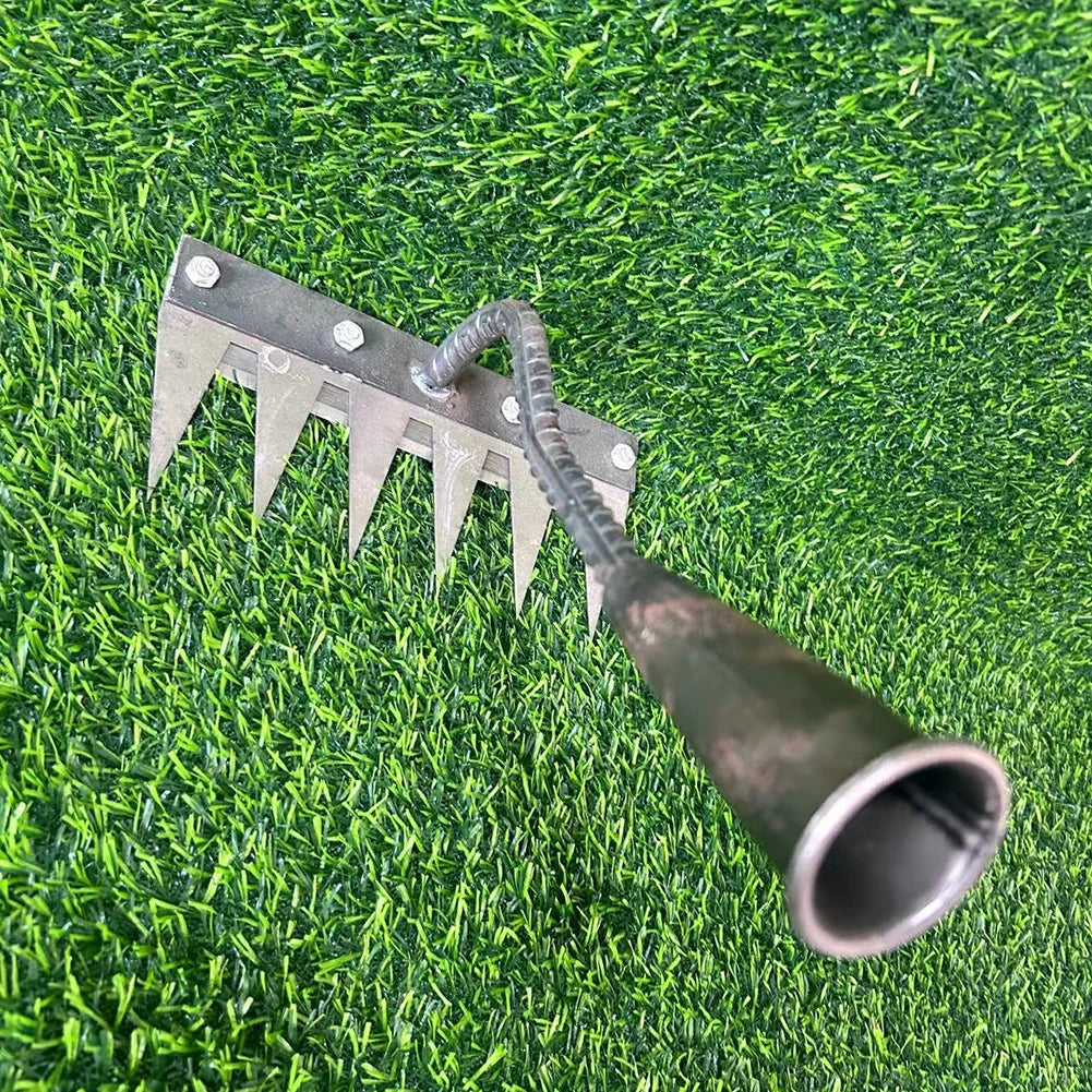 Râteau de désherbage de jardin à 5/6/7/8 dents, râteau amovible en acier au carbone, houe de sol, râteau en paille agricole, outils de désherbage multi-usages