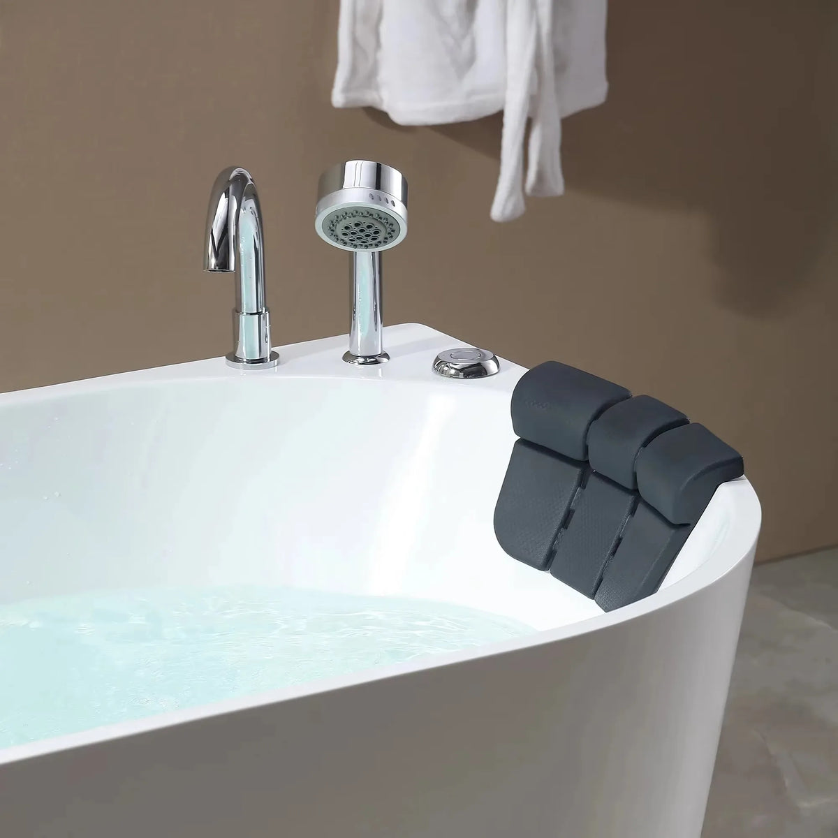 Modern Bathroom Whirlpool Air Jet Bath Tub Free Standing Acrylic SPA Massage Bathtub With Shower Faucet White