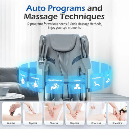 New Update GR8686 Massage Chairs with AI Voice, App Control SL Track Zero Gravity Full Body Massage Recliner Gray