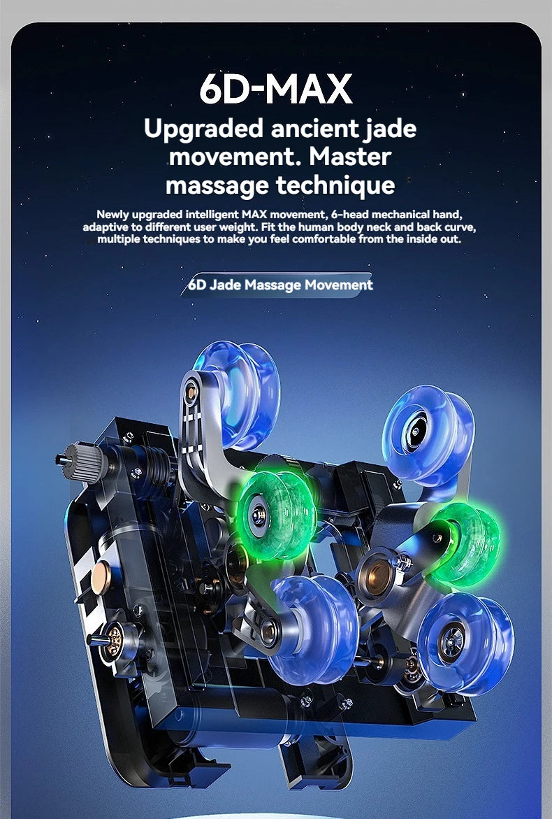 Dual-Core 6D+6D Massagesessel Ganzkörper-Schwerelosigkeits-Massagesessel mit Heizung Tiefenentspannungs-Massagesessel