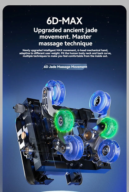 Dual-Core 6D+6D Massagesessel Ganzkörper-Schwerelosigkeits-Massagesessel mit Heizung Tiefenentspannungs-Massagesessel