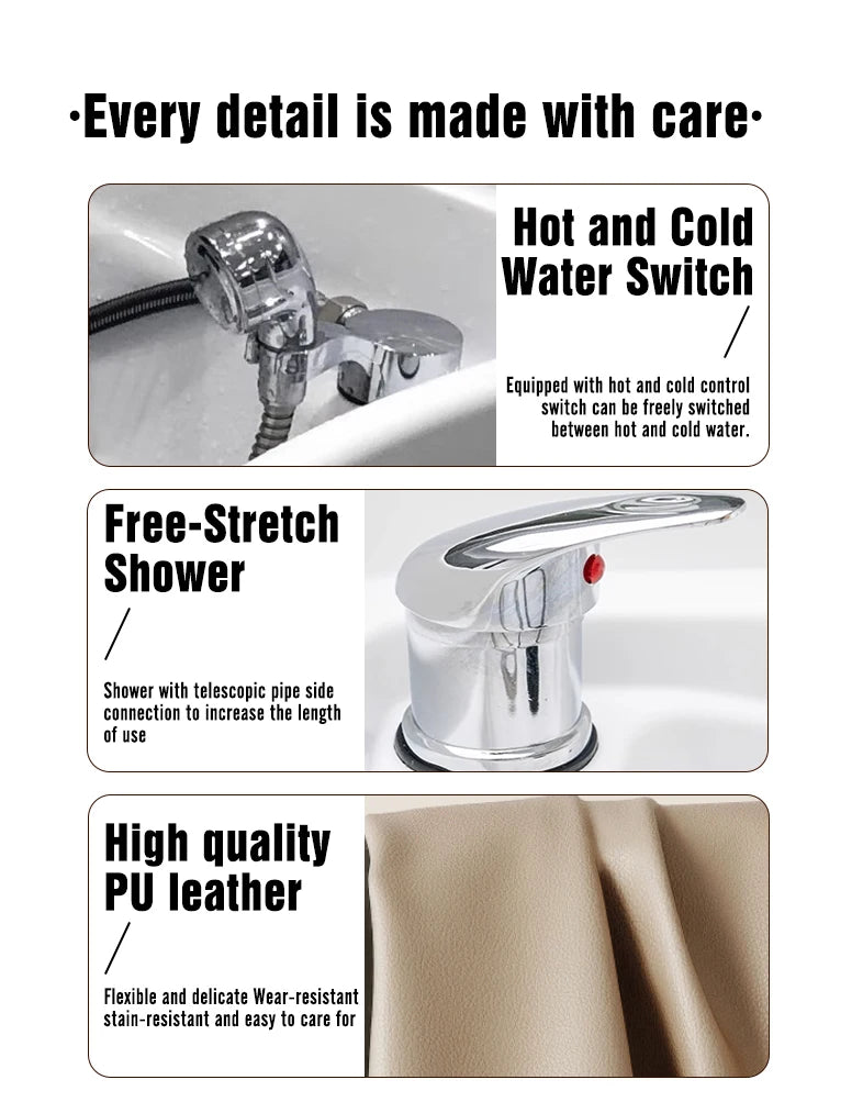 Salon Supplies Water Circulation Table Electric Massage Hairdressing Shampoo Bed Therapy Head for Hair Wash Massage Services