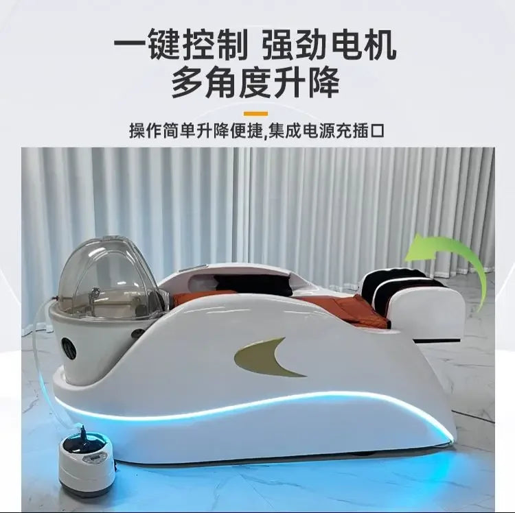 Intelligente Wasserzirkulationsliege, professionelles Waschbecken für Haare, Therapie, Kopf-Spa, Friseursalon, Liegestuhl, Schönheitsstuhl, Cadeira