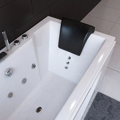 Modern White Acrylic Rectangle Shaped 2-Person Massage Whirlpool Spa Hot Tub Freestanding Drainer for Bathroom Shower Villas