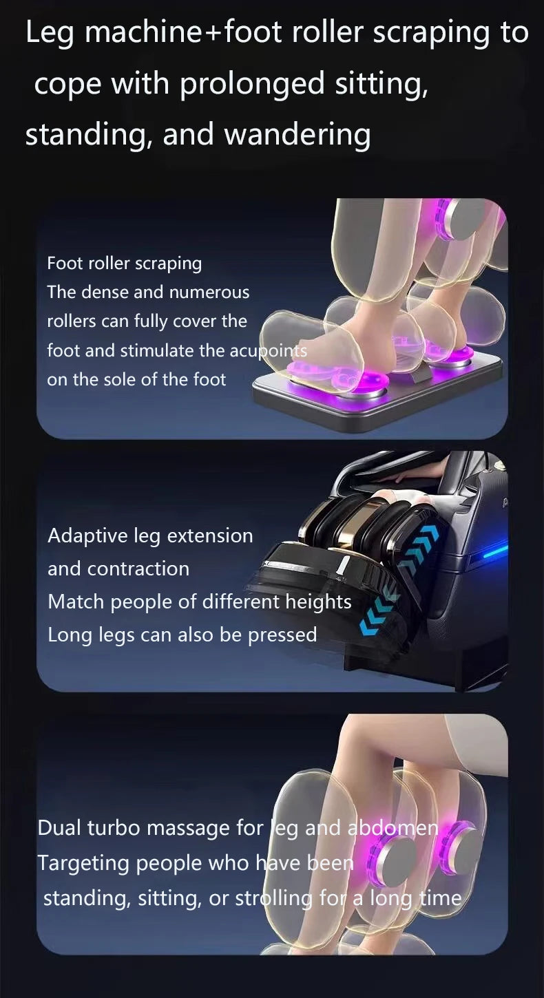 Massagesessel Luxus 4D Zero Gravity Leiser Körper-Spa-Massage Voll intelligente elektrische Haushalts-SL-Doppelgleis-Luxussofa