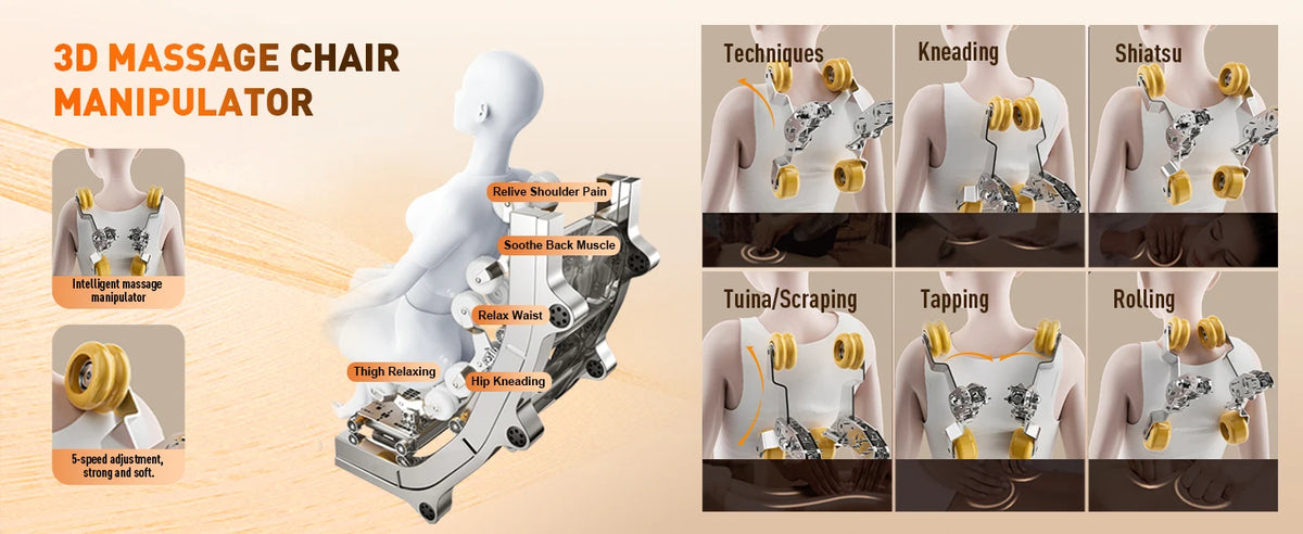SL Track 3D Massage Chair with Body Scan, Zero Gravity Shiatsu Massager Chair with Heat, Foot Roller, Bluetooth for Home Office