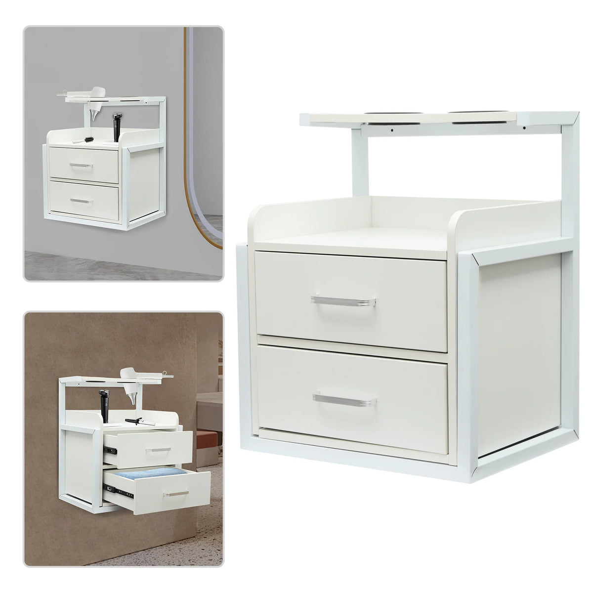 Multifunktionale Salonwagen Wandmontierter Friseurschrank Friseursalon Spezial Dauerwellen-Färbemittel-Ablageregal Möbel
