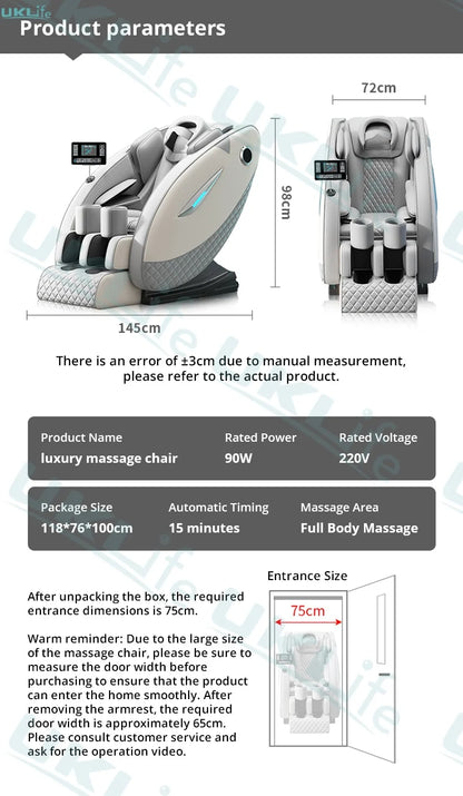Three Year Warranty Home 4D Heating Massage Chairs Multifunctional Full Body Air Bag Wrapped Zero Gravity 3D Massage Office Sofa