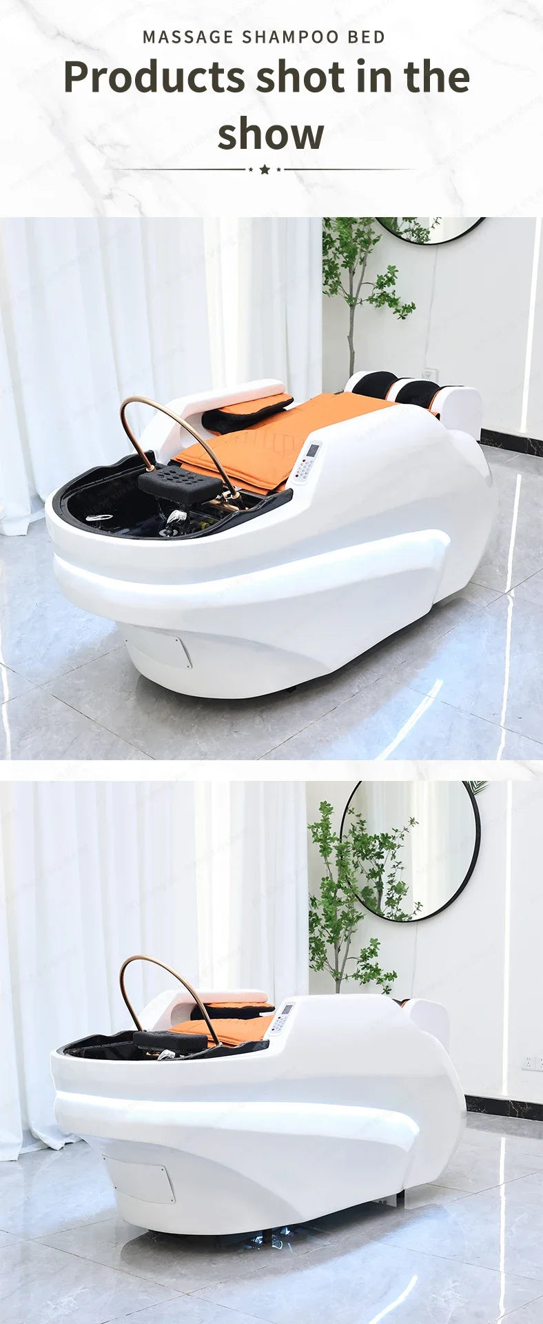 XinSheng Professionelles elektrisches Massagebett Kopf-SPA-Salon-Massagetisch Haarwasch-Räucherbetten Friseursalon Intelligente Möbel