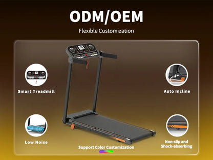 2.5 PS klappbares Laufband Heimtrainer 14 km/h Geschwindigkeitsanpassung elektrisches Laufband mit LCD-Display