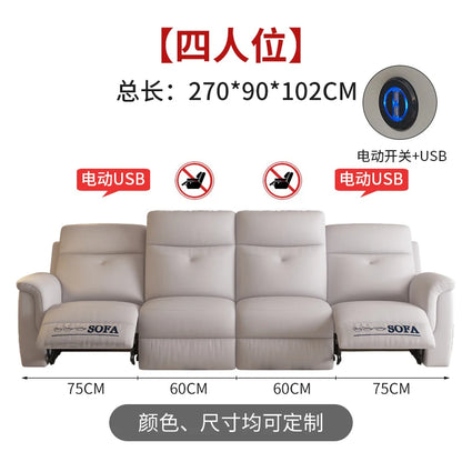 Komfortabler elektrischer Relaxsofa-Schnittsofa aus Leder, echtes einziehbares kombiniertes Schlafsofa, umwandelbares Divano Letto Möbel